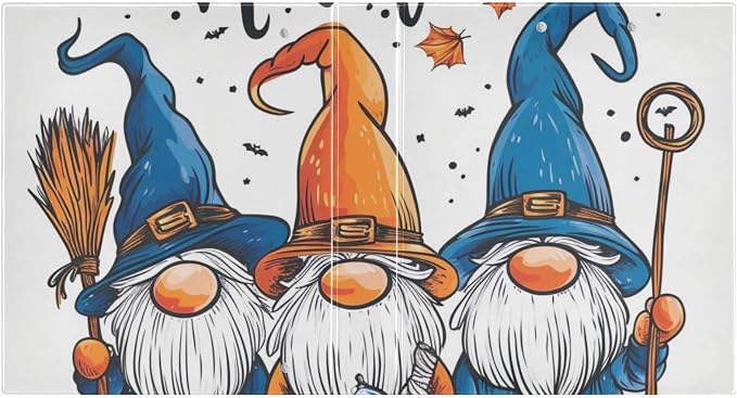 3 Ring Binder Gnomes Autumn Pumpkin 1.5 inch Binders Three Ring Binders with Clipboard Fit 8.5'' x 11'' Paper 3 Interior PVC Clear Pockets for Office Supplies