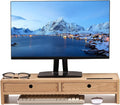 KIRIGEN Solid Wood Monitor Stand with 2 Drawers, Desk Riser, Natural PMJ-NA | Desktop Organizer with Cable Opening and Pen Slots Stores Office Supplies, Supports Up To 50 Lb and Arrives Fully Assembled.