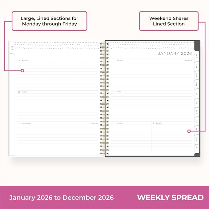 Blue Sky 2026 Weekly & Monthly Planner Calendar, 8.5"x11", Midnight Garden