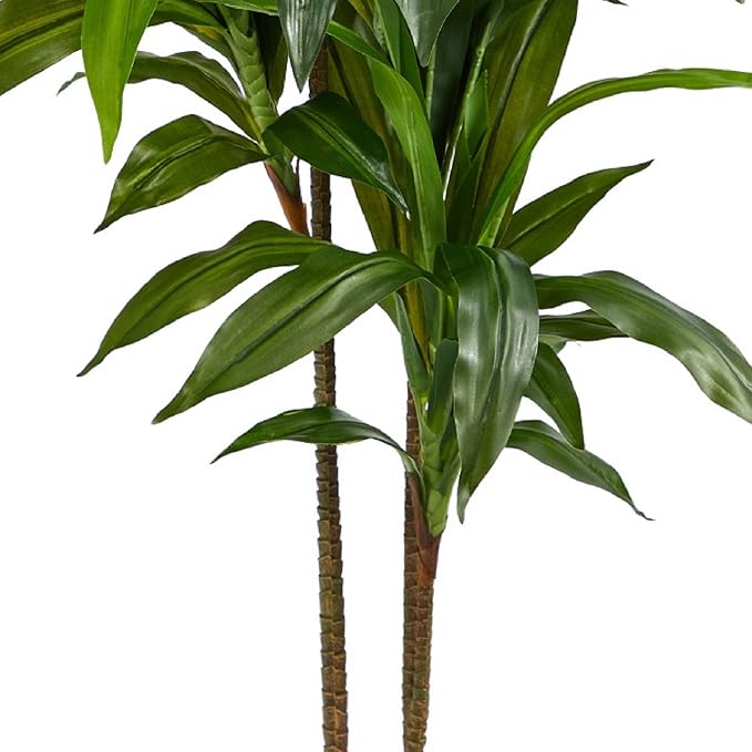 Nearly Natural 48 in Artificial Dracaena Real Touch Plant with Pot | Multi-Tonal Trunks, Large Indoor Silk Plant, Maintenance-Free, Living Room and Home Office Decor