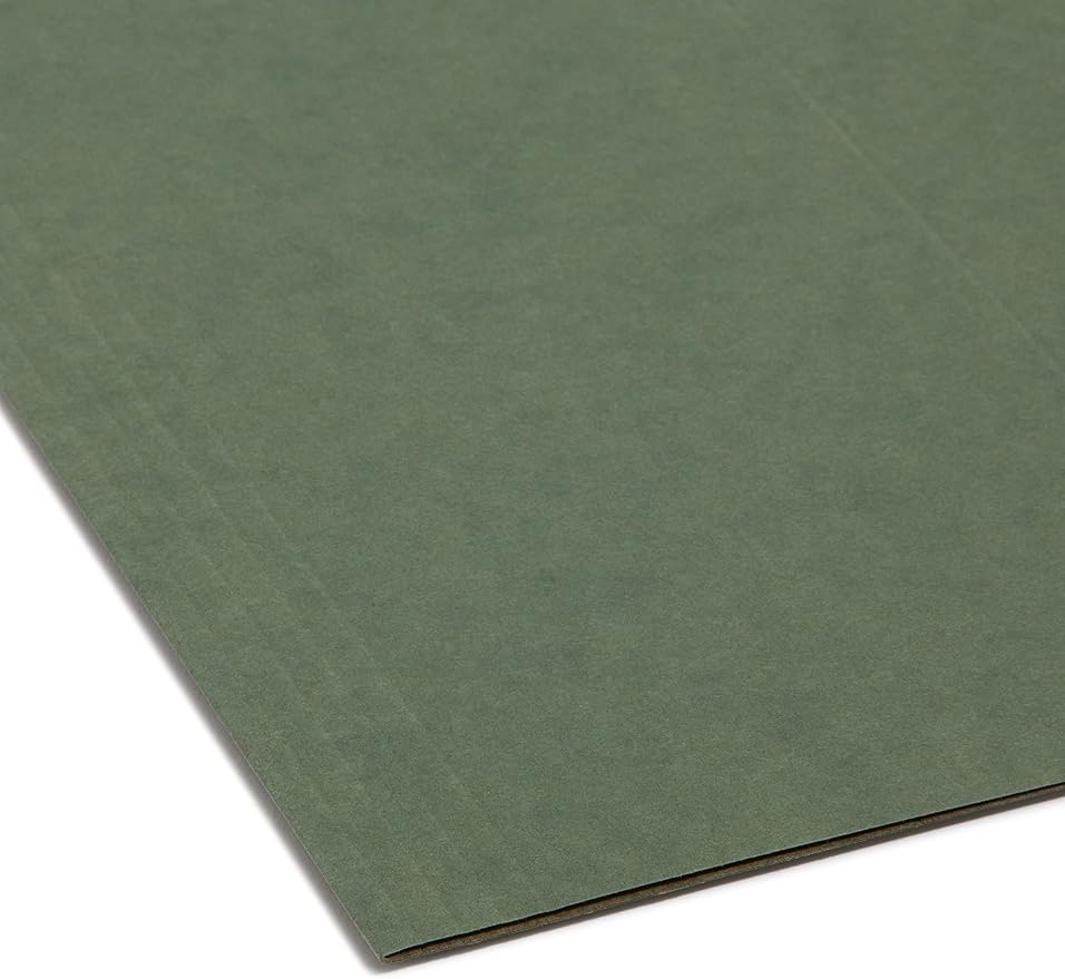 Smead Hanging File Folder with Tab, 1/3-Cut Adjustable Tab, Legal Size, Standard Green, 25 per Box
