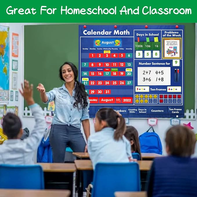 Boczif Math Calendar Classroom Pocket Chart, Classroom Must Haves