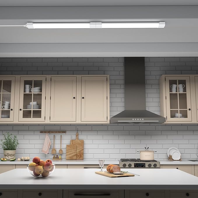 Modlicht Under Cabinet Lighting 1.4FT 5000K Linkable Closet Plug in Lights, 16W 1800LM LED Light Bar for Room Office Garage Shop Bathroom Workbench, IP66 Waterproof