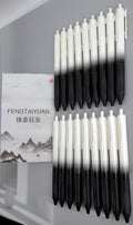 Fengtaiyuan Retractable Gel Pens, 0.5mm ST Precision Tip Quick Dry Black Ink, Gradient Black Barrel with Triangular Silicone Non-Slip Grip, Ergonomic Smooth Pens for Exam School Office [Pack of 18]
