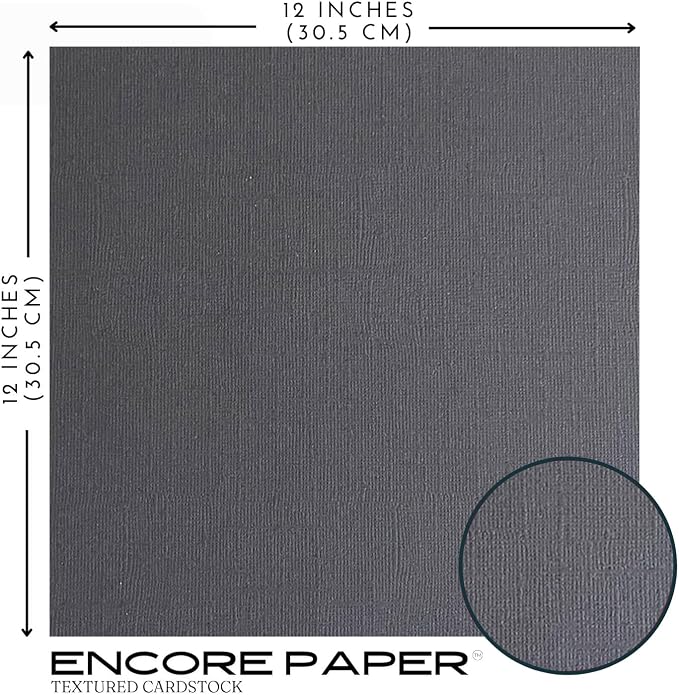 Lead—12x12 Textured Cardstock | 80lb Textured Gray Scrapbook Paper | Premium Cardstock for Cricut Cutting | 25 Sheets
