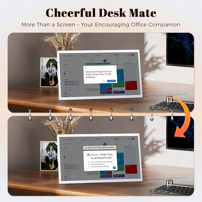 24 Inch Touchscreen Digital Calendar, Wall Planner, Desktop Smart Electronic Calendar, 8GB+128GB Android OS, Supports Google Play Apps, Office Desk Assistant & Family Schedules, Wall/Desk Stand