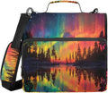 3 Ring Zipper Binder with Shoulder Strap Aurora Borealis Rainbow Tree 1.5 inch Binders Keeper Large Capacity Multi Pockets for School Office Supplies