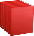 CIXILDTS 0.5-inch Round Ring Binder, Durable 1/2" 3 Ring Binder Fit Letter Size Paper, Red, 6-Pack
