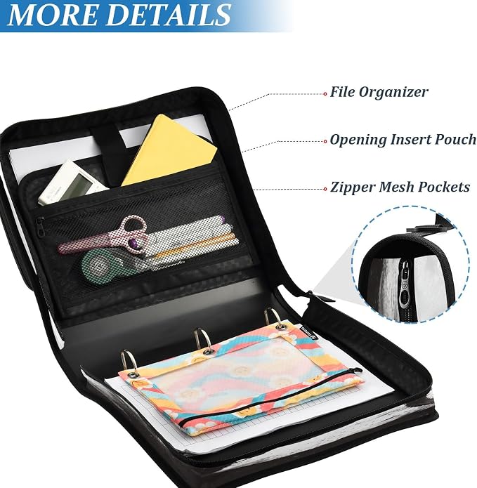Personalized Motocross Zipper Binder, 1.5 Inch 3 Ring School Binder