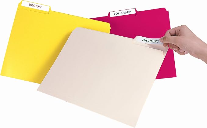 Avery File Folder Labels with Sure Feed, 2/3" x 3-7/16", 750 Printable Labels, Removable, White (8066)