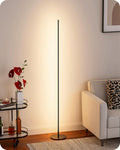 EDISHINE 57.5" Floor Lamp with Remote & Foot Switch, Dimmable & 7CCT | 2700-6000K, LED Corner Floor Lamps for Living Room, Bedroom, Office, Sturdy Base, Black