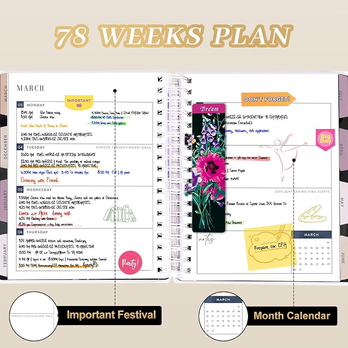 Arundhati Planner 2026-2027, 18 Months Large Daily Weekly Monthly Organizer