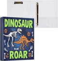 Dinosaur Roar Round Ring Binders 1.5 Inch Dragon Dino Skull 3 Ring Clipboard Binder for Office School Work Supplies File Folder Document 200 Sheet Capacity Easy Open