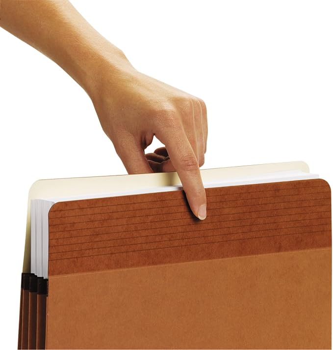 Smead Easy Grip® File Pocket, Straight-Cut Tab, 5-1/4" Expansion, Letter Size, Redrope, 10 per Box (73209)