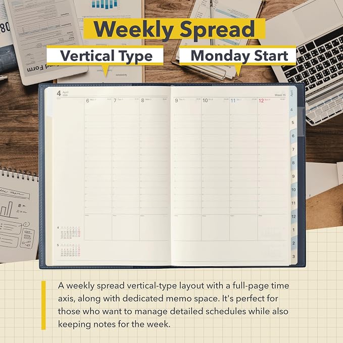 NOLTY Access A5-3 Weekly Planner 2026, April Start, Japanese Edition, Pink, 2026-9688