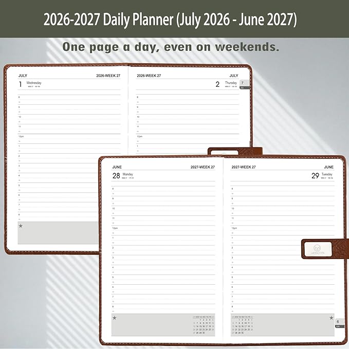 2026-2027 Daily Planner - One Page per Day, Daily Calendar