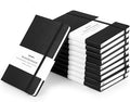 Huhuhero 10 Pack Lined Journal Notebook, 120Gsm College Ruled Thick Paper Journals for Writing, Hardcover Notebooks for Work School Business Note Taking Women Men, 5"×8.25" (10, Black)
