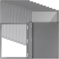 Teling 36 Pcs Report Covers with 3 Prong Fasteners Clear Front Presentation Folders Frame View Poly Report Folder Presentation Binder for Paper Document School Office (Dark Gray)