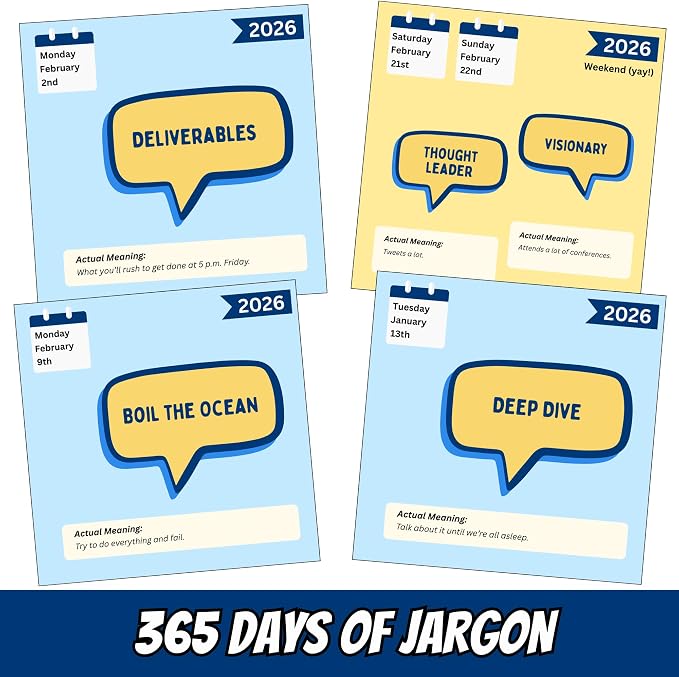 The Corporate Jargon Desk Calendar 2026 | Page a Day Calendar, 365 Days of Jargon and Buzzwords, Funny Gift Ideas, White Elephant Gifts for Adults, Gag Gifts