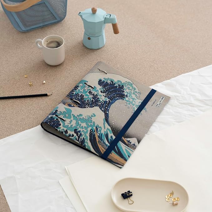 Grupo Erik 4 Ring Binder A4 - Hokusai The Great Wave Off Kanagawa | 10.6 x 12.6 inches - 27 x 32 cm - A4 Ring Binder Folder, Document Folder | Cute Stationery Gifts