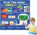 Boczif Circle Time Learning Center Pocket Chart, Classroom Calendar (Blue)