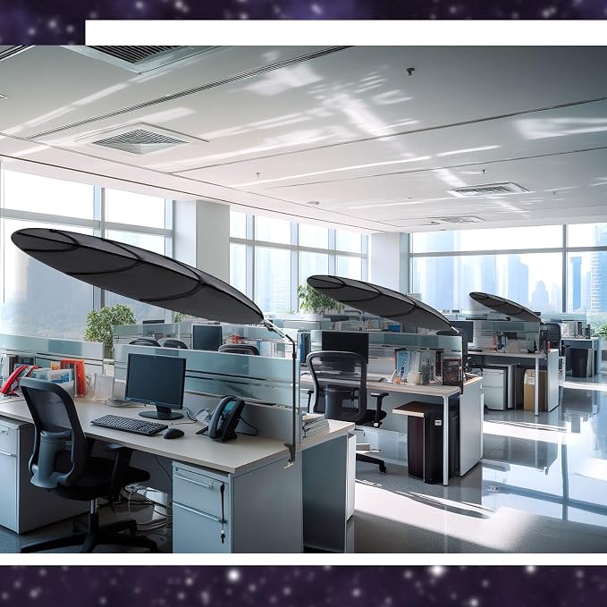Large Adjustable Office Cubicle and Desk Shade,51'' Portable Cubicle Light Shade with Clamp Foldable Rotatable Canopy Blocks Light or Disturbance for Working Accessories(Starlit Sky)