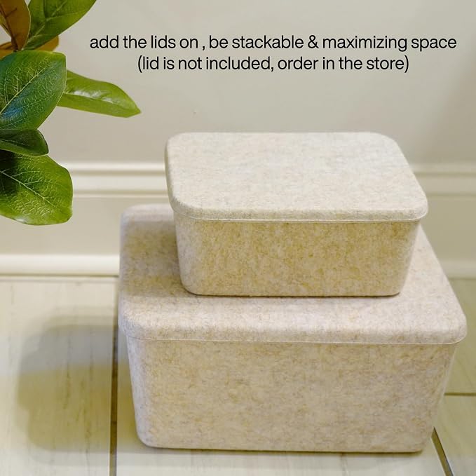 Felt Wide Deep Drawer Organizer Caddy Natural Oatmeal Closet Storage