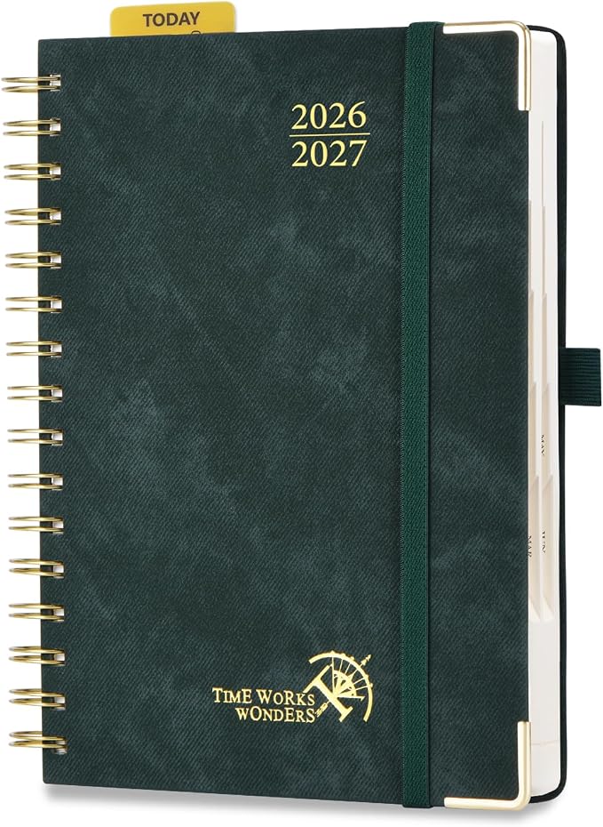 POPRUN Daily Planner 2026-2027 One Page Per Day, Calendar Book 6" x 8.5"