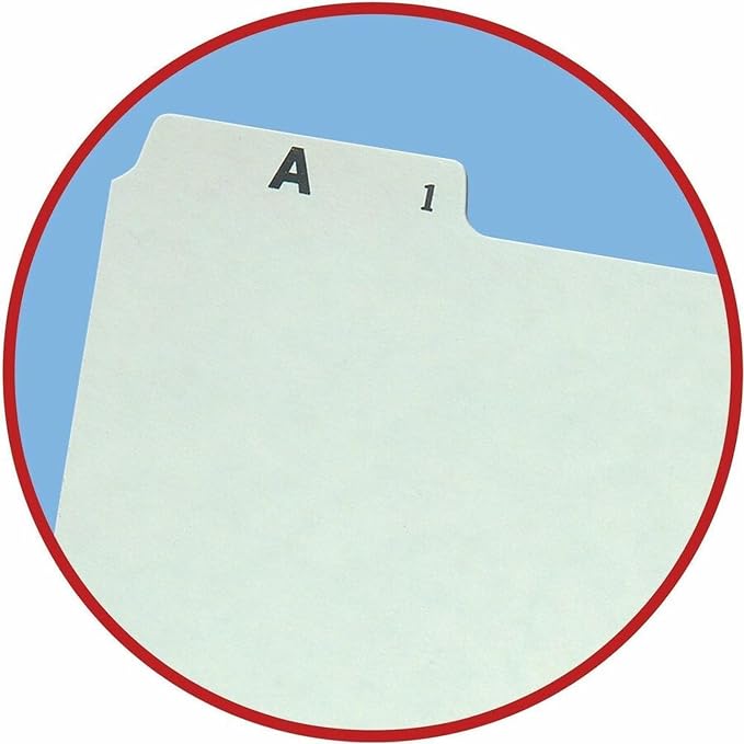 Smead Pressboard Guides, 1/5-Cut Tab (A-Z), Letter Size, Gray/Green, Set of 25 (50376) (Pack of 1)