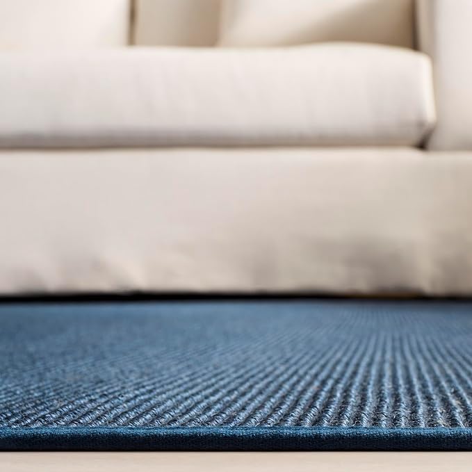 Martha Stewart x SAFAVIEH Area Rug Collection - 3' x 5', Blue, Sisal & Jute, Farmhouse Style, Ideal for Living Room, Bedroom, Foyer, Accent Space (MSR9501M)