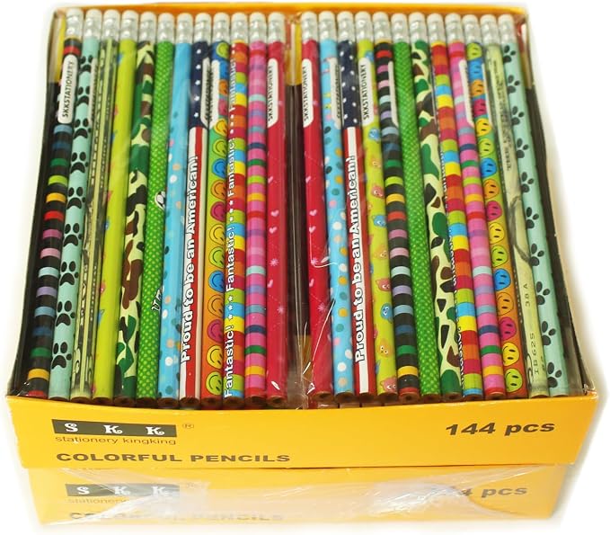 SKKSTATIONERY 288pcs Assorted Colorful Pencils with Eraser