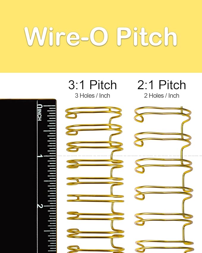 RAYSON 2:1 Pitch Wire Binding Spines, 21 Loop, 3/4", Multicolor, 50 Pack | 2:1 Pitch Binding Wire | Double Loop Wire | 185 Sheet Binding | Letter Size | Black, Gold, Blue, White, Silver 50 Pack