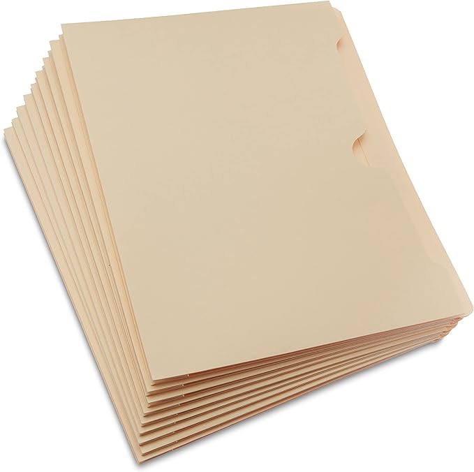 Amazon Basics Reinforced File Jackets, Letter Size, Straight-Cut Tab, 2 Inch Expansion, Manila, 50-Pack