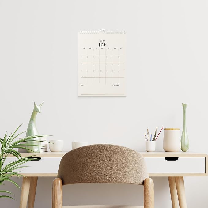 Karto Wall Calendar 2026 8.5x11 in - Beige | January 2026 to June 2027, Vertical, Boosts Productivity, Easy Monthly Planning