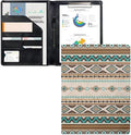 Dreaweet Southwestern Indian Tribal Pattern Leather Portfolio for Men Business Organizer,Padfolio Folder with Clipboard,Portfolio Binder for Document Organizer,Office Supplies or Business Traveling