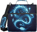 ALAZA Zipper Binder 3 Ring Funny Blue Dragon Binder Organizer with Zipper and Shoulder Strap Large Capacity Multi-Pocket Trapper Keeper File Folder for Office Supplies