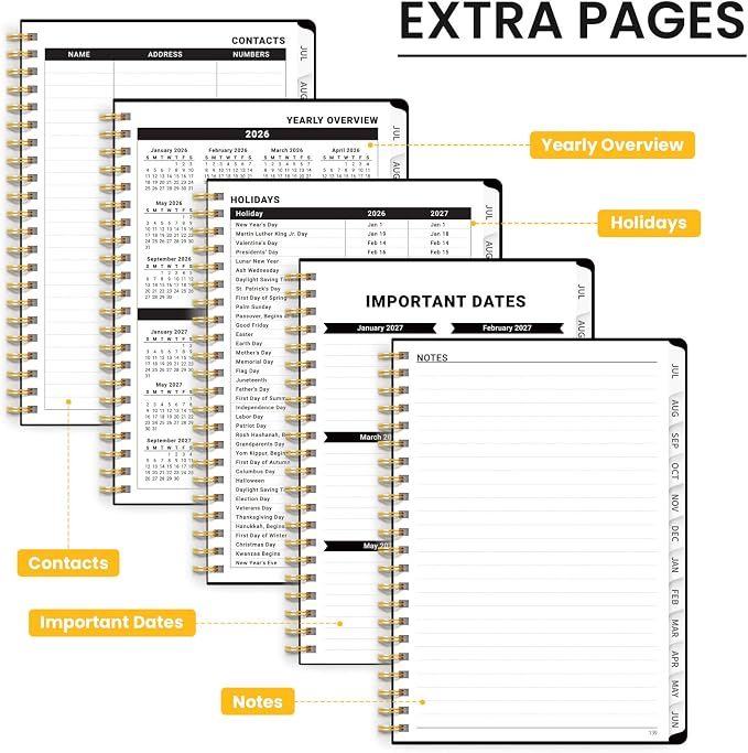 ZOTIA Planner 2026-2027, Jul 2026-Jun 2027 Weekly & Monthly Calendar