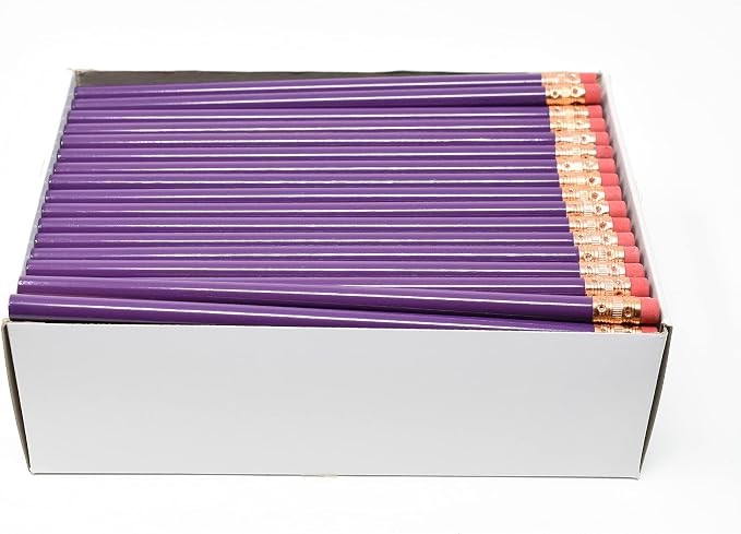 Pencil Guy Blank Round Pencils, Purple, 144 to a box