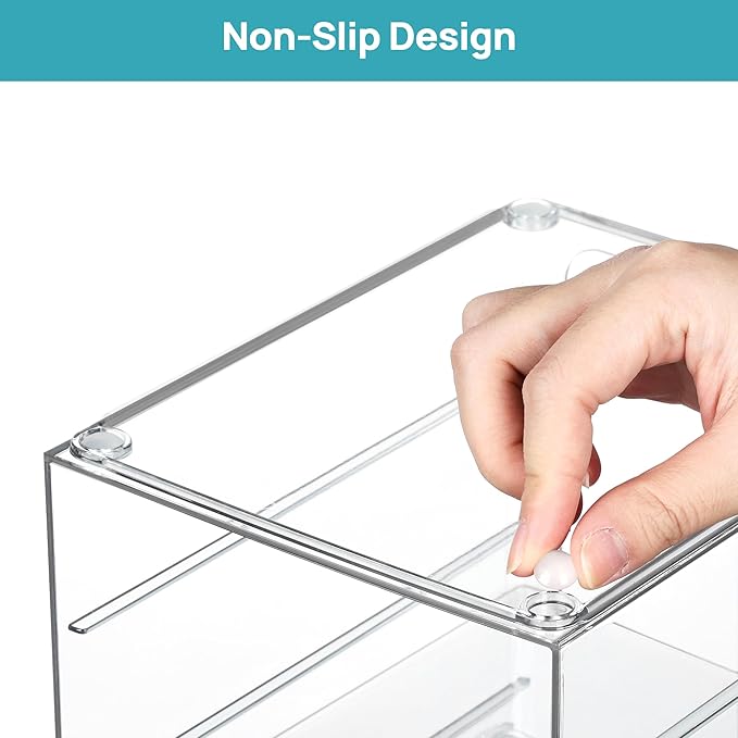 Vtopmart Acrylic Desk Organizer with 8 Drawers for Office, Makeup, Crafts | Clear Storage Drawers for Office Supplies, Desktop Organization for Makeup, Jewelry, Art Crafts, Bead, Pen, Stationary