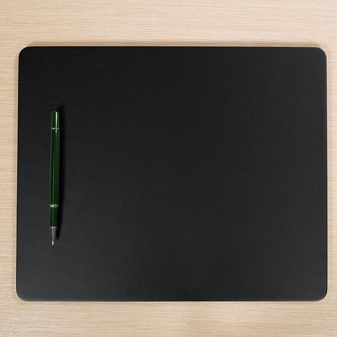 Dacasso Classic Black Leather 14" x 11.5" Luxury Conference Table Pad - Leather Desk Blotter for Writing - Boardroom Organization & Executive Desk Decor