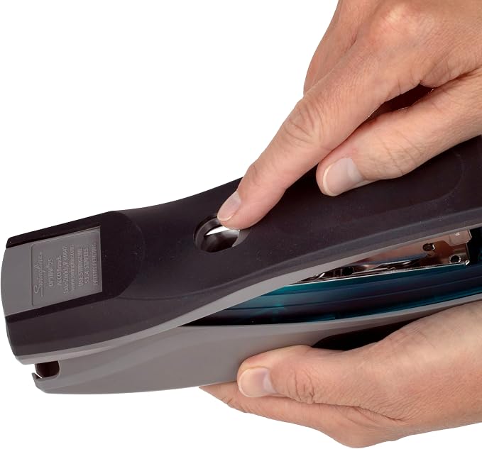 Swingline Stapler, 25 Sheet Capacity, Optima 25, Jam Free, Reduced Effort, Soft Grip, Blue and Gray (66404)