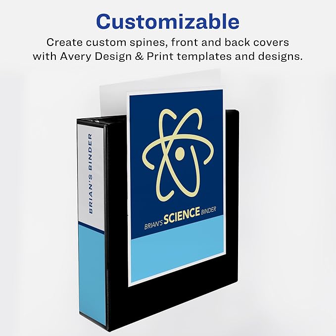 Avery Durable Clear View 3 Ring Binders, 2 Inch EZD Rings, 4-Pack of White Binders (79925)