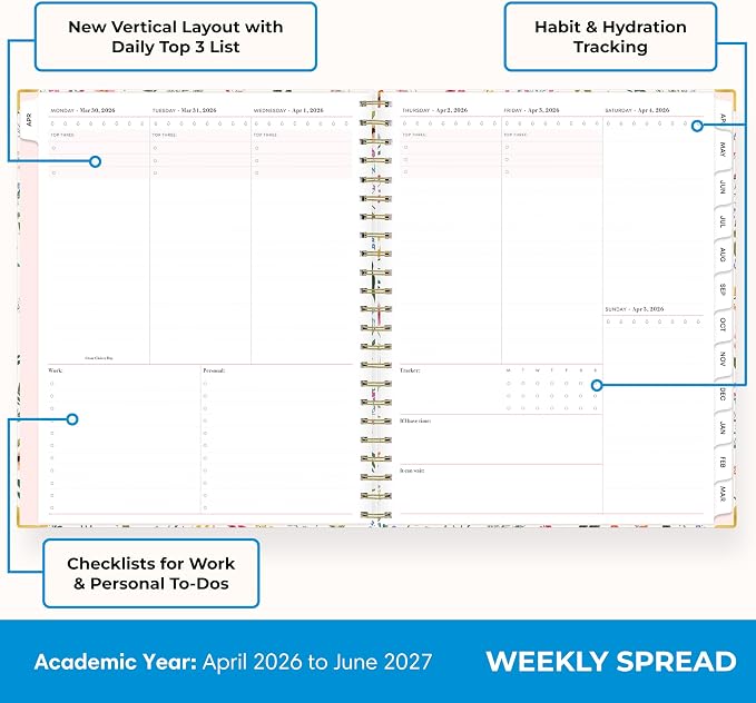 Blue Sky 2026-2027 Weekly & Monthly Academic Planner, 8.5"x11", Londonberry