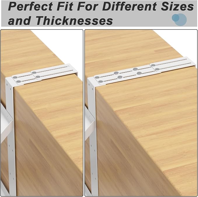 6 Pcs Cubicle Shelf Hanger Extenders for Office Desk Width Extension White | Metal Cubicle Storage Hangers Expanders for Office Organization, Workstation Shelf Extension