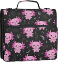 Purple Axolotl 3 Ring Binder Bag 1.5 inch Binder Organizer with Zipper Shoulder Strap 500 Sheet Documents Storage for School Office