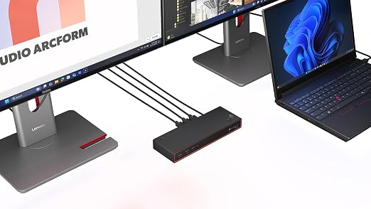 Lenovo ThinkPad Thunderbolt 5 Smart Dock 7500, 120Gbps Data Transfer, 180W Power Delivery, Multiple Display Support, 2.5Gbps Ethernet, Black