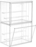 3 Layer Acrylic Display Case Stackable Clear Box for Collectibles,2 Pack | Removable Adjustable Partitions & Magnetic Door,Interlocking Stable Design,Dustproof Cover for Figurine Storage