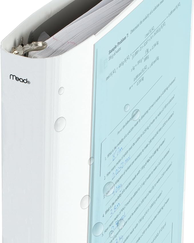 Five Star 3-Ring Binder + Study App, 6 Pack, 1 Inch Binder with D Rings and Customizable Clear View Cover, 225 Sheet Capacity, White (261440B-ECM)