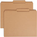 Smead File Folder, Reinforced 2/5-Cut Tab Right of Center, Guide Height, Letter Size, Kraft, 100 Per Box (10776)