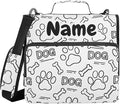 Custom Dog Paw Print Bones 3 Ring Binder Bag 1.5 inch Personalized Name Binder Organizer 500 Sheet Documents Storage for School Office